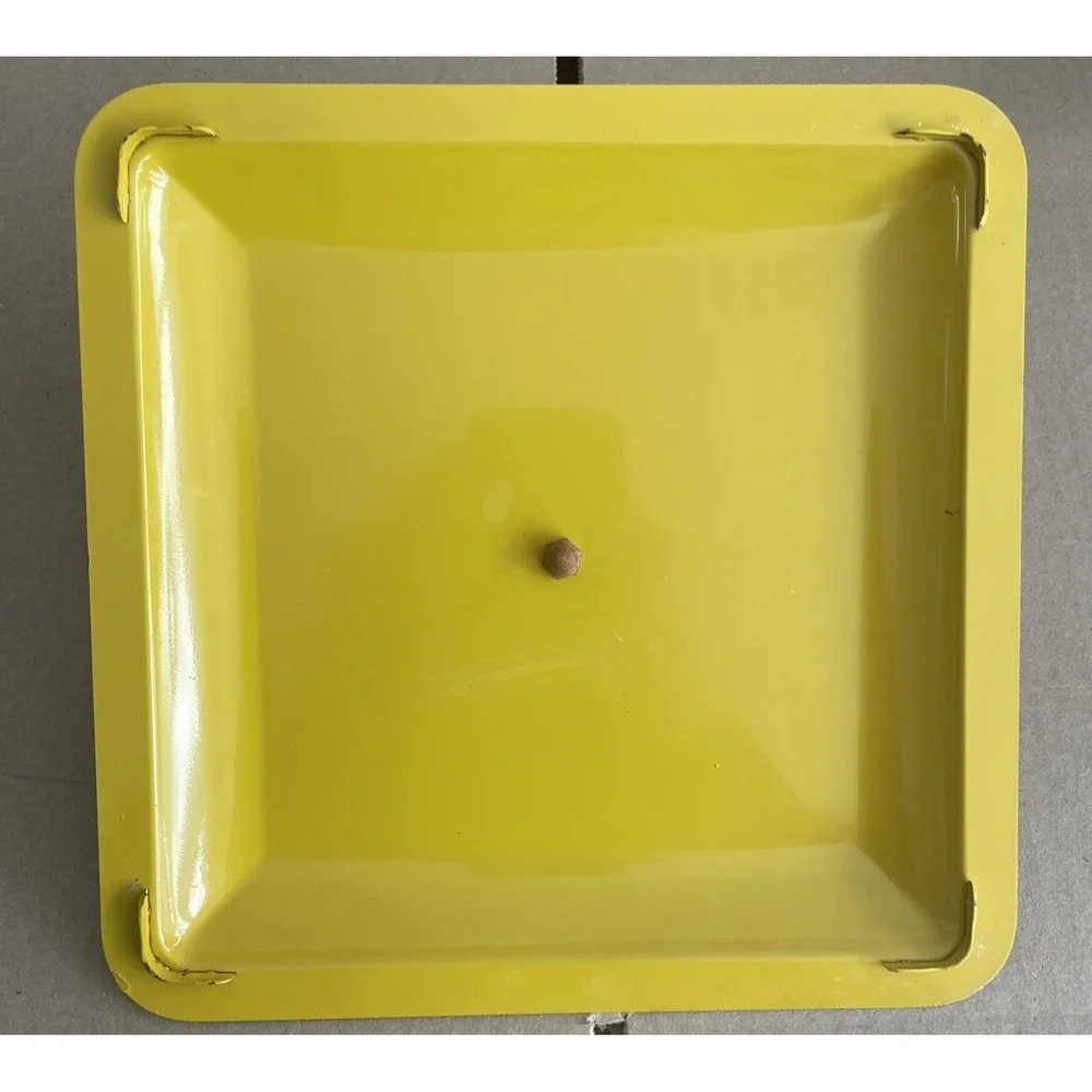 VTG Anchor Hocking Fire King Atomic Gold Yellow Chafing‎ Dish/Carrier w/candle